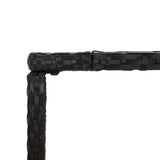 Bar Table with Glass Top Black 180x70x110 cm Poly Rattan - 45-Degree Angle