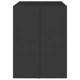 Bar Table with Glass Top Black 105x80x110 cm Poly Rattan