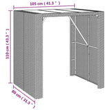 Bar Table with Glass Top Black 105x80x110 cm Poly Rattan