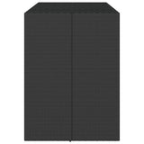 Bar Table with Glass Top Black 145x80x110 cm Poly Rattan