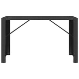 Bar Table with Glass Top Black 185x80x110 cm Poly Rattan