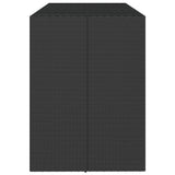 Bar Table with Glass Top Black 185x80x110 cm Poly Rattan