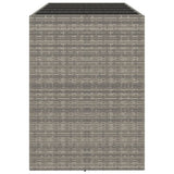 Bar Table with Glass Top Grey 185x80x110 cm Poly Rattan