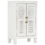 Sideboard White 55x30x90 cm Solid Wood Acacia