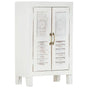 Sideboard White 55x30x90 cm Solid Wood Acacia