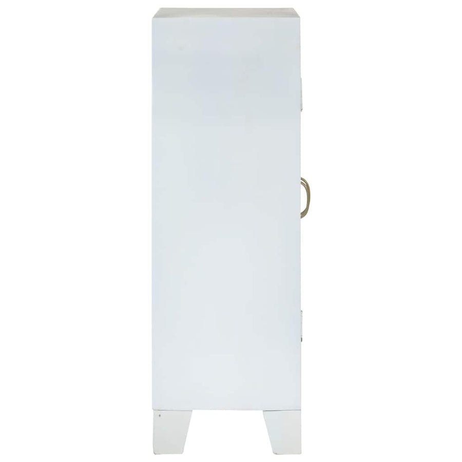 Sideboard White 55x30x90 cm Solid Wood Acacia