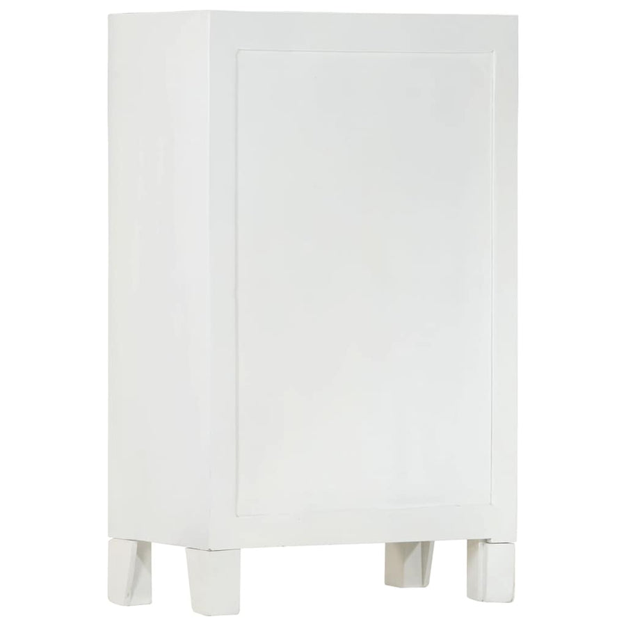 Sideboard White 55x30x90 cm Solid Wood Acacia