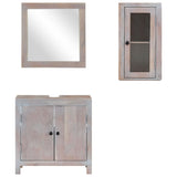 3 Piece Bathroom Furniture Set Solid Wood Acacia - Side View