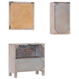 3 Piece Bathroom Furniture Set Solid Wood Acacia - Top-Down View