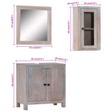 3 Piece Bathroom Furniture Set Solid Wood Acacia - Extra Image