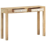 Console Table 110x30x75 cm Solid Bleached Wood Mango - Front View
