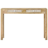 Console Table 110x30x75 cm Solid Bleached Wood Mango - Top-Down View