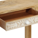 Console Table 110x30x75 cm Solid Bleached Wood Mango - Low Angle