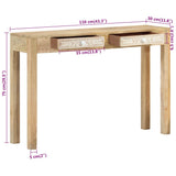 Console Table 110x30x75 cm Solid Bleached Wood Mango - Extra Image