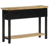 Console Table 110x30x75 cm Solid Rough Wood Mango - Side View