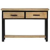 Console Table 110x30x75 cm Solid Rough Wood Mango - Top-Down View