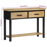 Console Table 110x30x75 cm Solid Rough Wood Mango - Extra Image