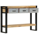 Console Table 110x30x76 cm Solid Rough Wood Mango - Front View