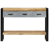 Console Table 110x30x76 cm Solid Rough Wood Mango - Top-Down View
