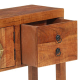 Console Table 120x32x80 cm Solid Rough Wood Acacia - Close-Up Angle
