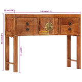 Console Table 120x32x80 cm Solid Rough Wood Acacia