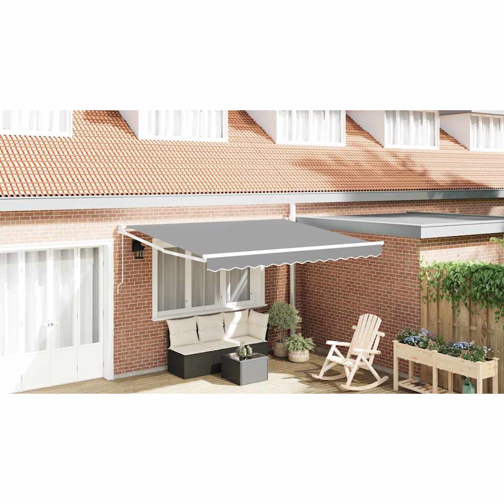 Retractable Awning Frame Manual White 350 x 250 cm Aluminium