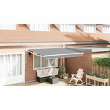 Retractable Awning Frame Manual White 350 x 250 cm Aluminium - Close-Up Angle
