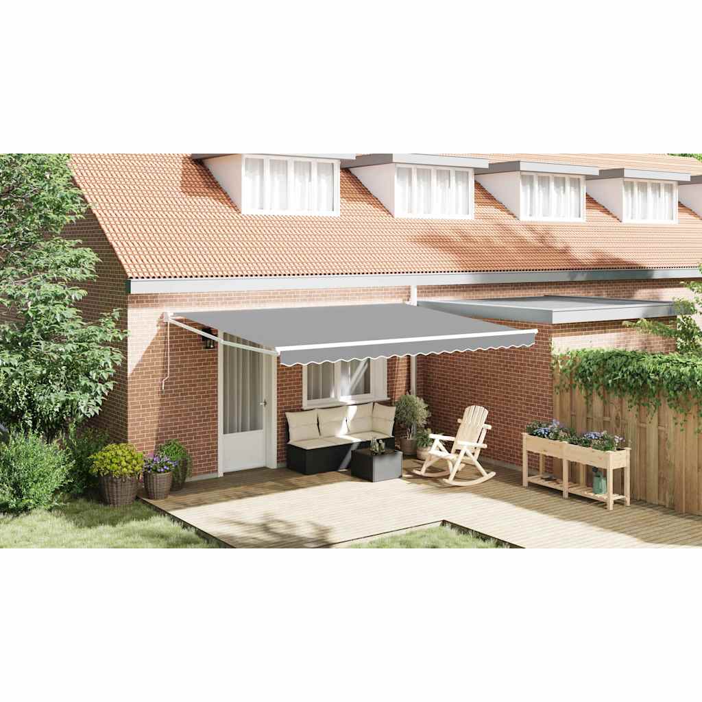 Retractable Awning Frame Manual White 400 x 300 cm Aluminium