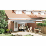 Retractable Awning Frame Manual White 400 x 300 cm Aluminium