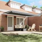 Manual Awning Frame 4 x 3 m White Powder-Coated Aluminium