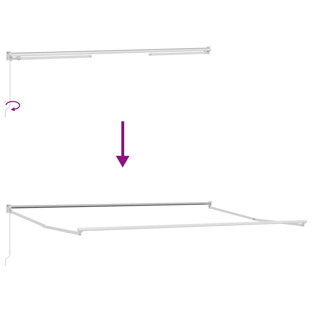 Awning Manual White 4 x 3 m Metal
