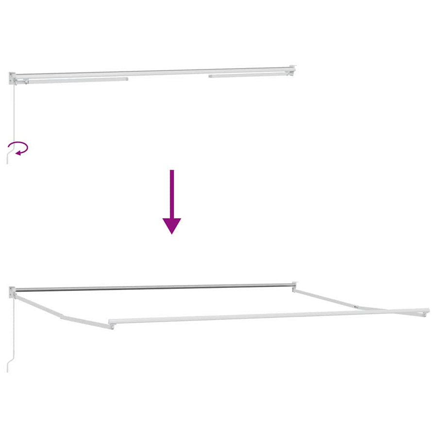 Manual Awning Frame 4 x 3 m White Powder-Coated Aluminium