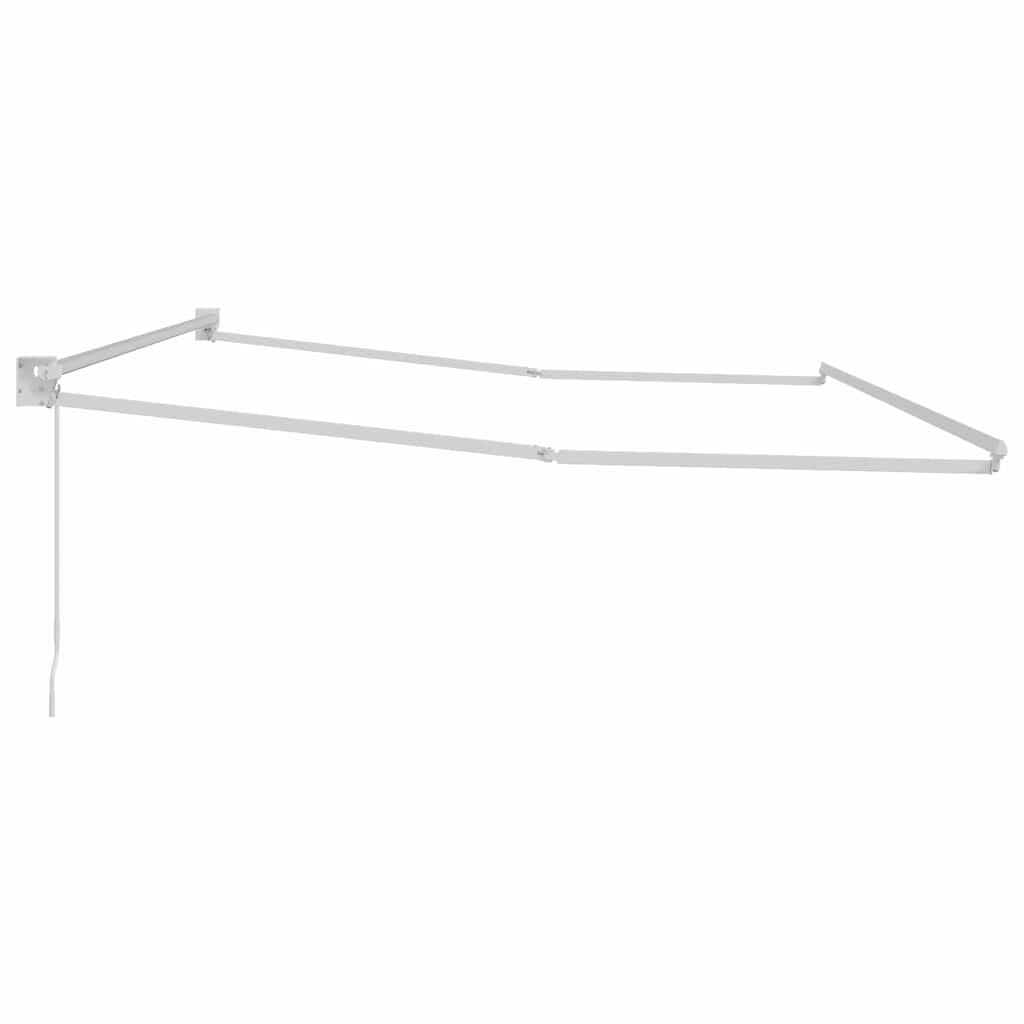 Retractable Awning Frame Manual White 400 x 300 cm Aluminium