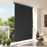 Roller Blind Anthracite 180 x 250 cm Fabric and Aluminum - Side View