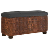 Storage Benches 2 pcs with Brown Cushion 69 cm Cattail