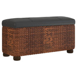 Storage Benches 2 pcs with Brown Cushion 69 cm Cattail - Side View