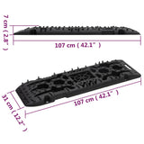 Traction Boards 2 pcs Black 107x31x7 cm Nylon