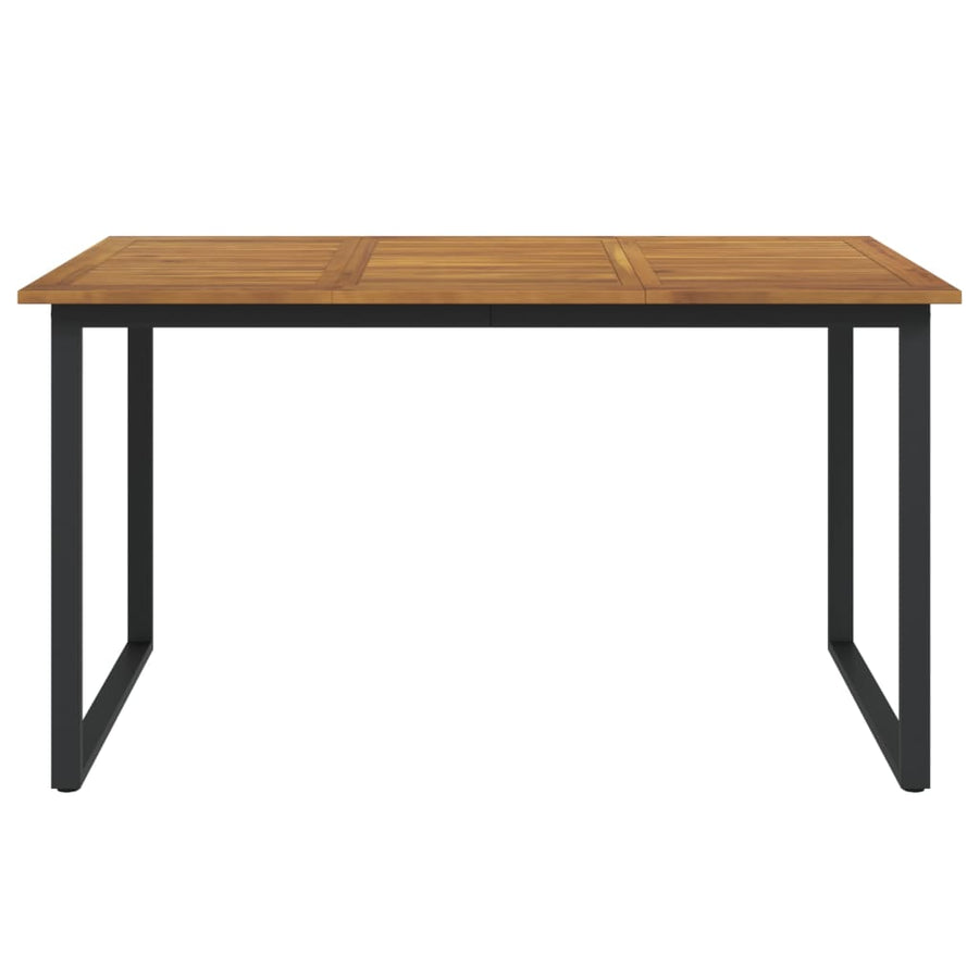 Garden Table with U-shaped Legs 140x80x75 cm Solid Wood Acacia
