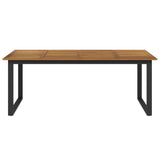 Garden Table with U-shaped Legs 200x90x75 cm Solid Wood Acacia