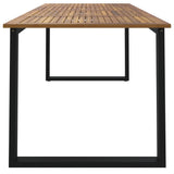 Garden Table with U-shaped Legs 200x90x75 cm Solid Wood Acacia