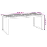 Garden Table with U-shaped Legs 200x90x75 cm Solid Wood Acacia - Low Angle