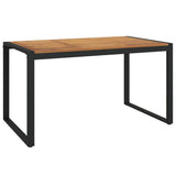 Garden Table with U-shaped Legs 140x80x75 cm Solid Wood Acacia