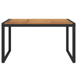 Garden Table with U-shaped Legs 140x80x75 cm Solid Wood Acacia - Side View