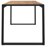 Garden Table with U-shaped Legs 140x80x75 cm Solid Wood Acacia