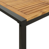 Garden Table with U-shaped Legs 140x80x75 cm Solid Wood Acacia - Rear View