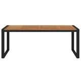 Garden Table with U-shaped Legs 200x90x75 cm Solid Wood Acacia - Side View