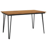 Garden Table with Hairpin Legs 140x80x75 cm Solid Wood Acacia - Front View