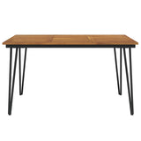 Garden Table with Hairpin Legs 140x80x75 cm Solid Wood Acacia