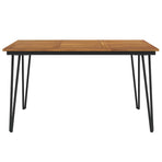 Garden Table with Hairpin Legs 140x80x75 cm Solid Wood Acacia