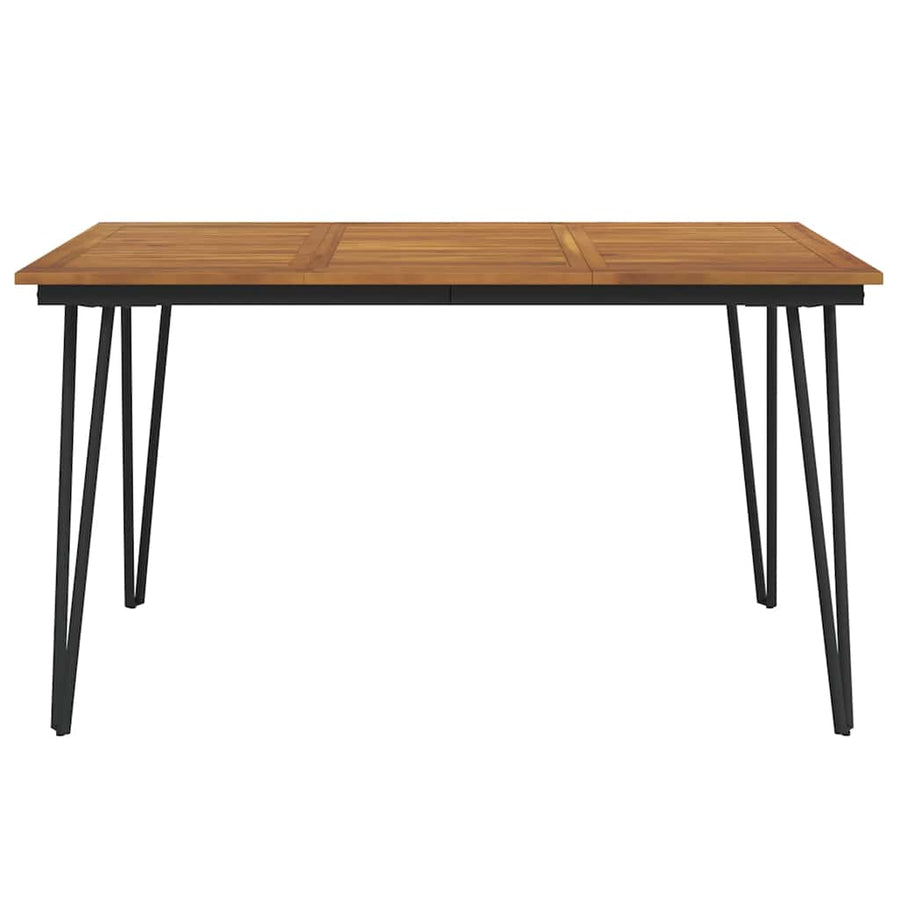 Garden Table with Hairpin Legs 140x80x75 cm Solid Wood Acacia